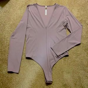 Free People lilac long sleeve bodysuit